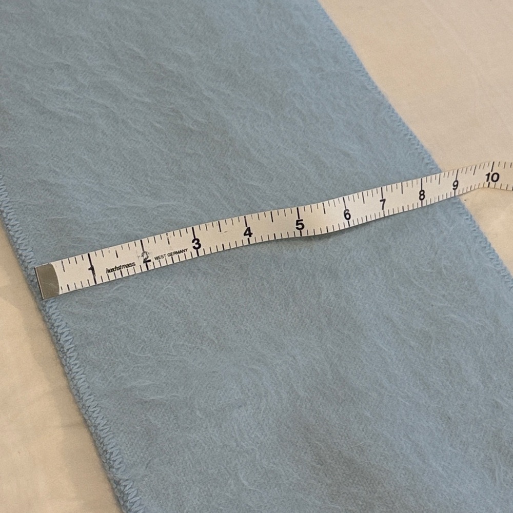 Alpaca Fur Light Blue Fringed Scarf Made In Peru - Picture 13 of 13